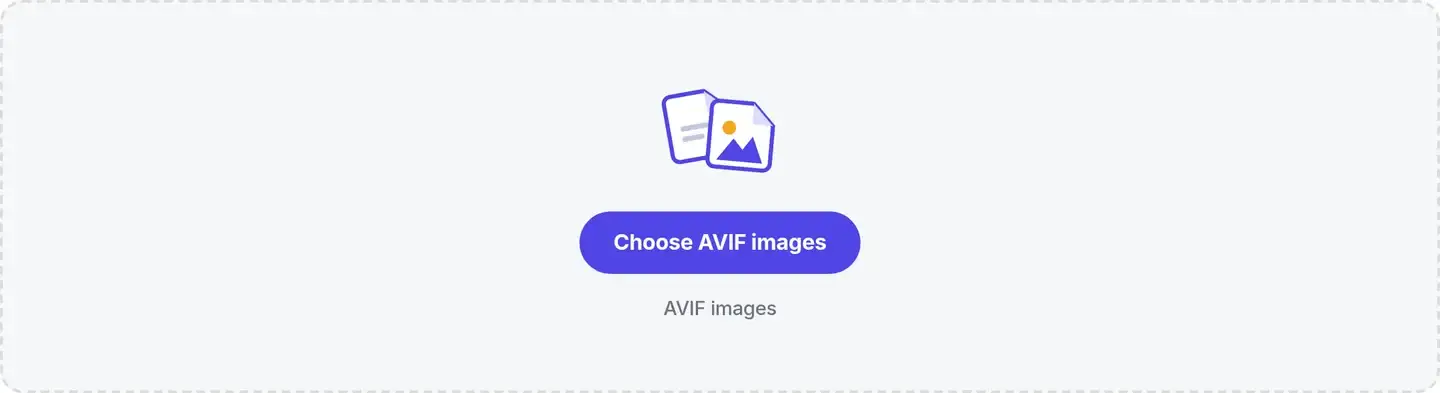 AVIF to PNG drop area before adding images