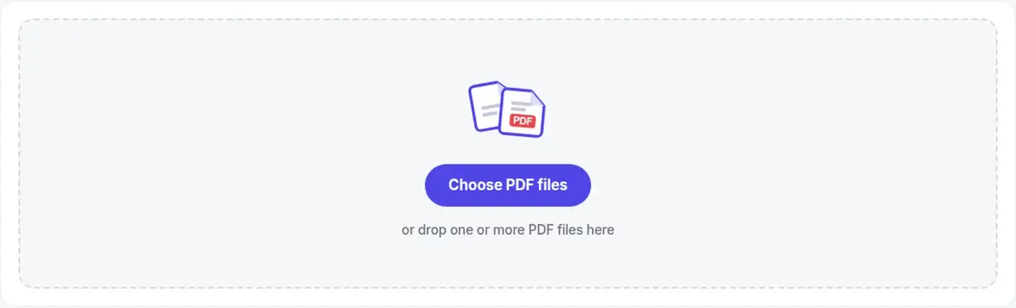 Extract Images drop area for choosing one or more PDF files