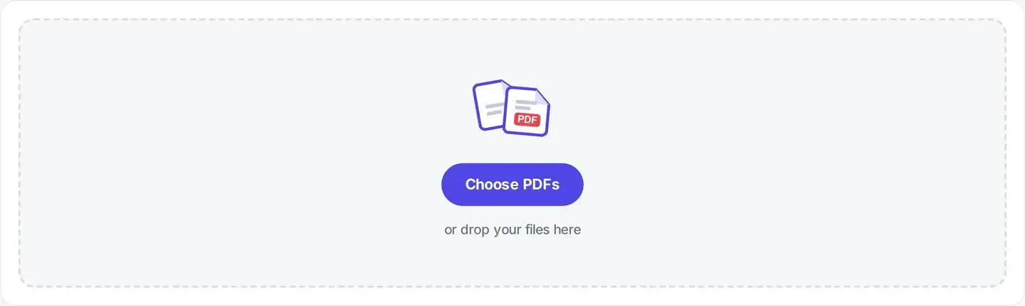 The Add page numbers drop area, where you add one or more PDFs to number on your device.