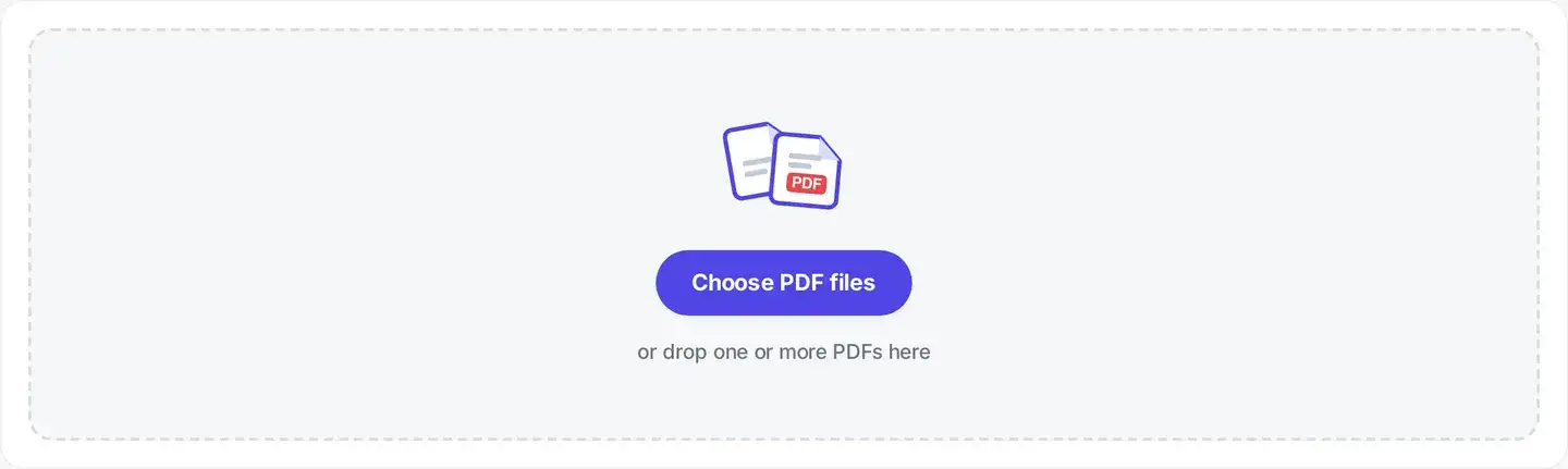 The PDF to text drop area, where you add one or more PDFs to read on your device.
