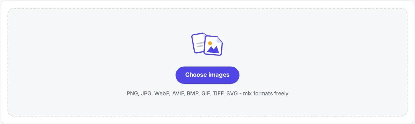 The PNG to PDF drop zone, where you add PNG images from your device