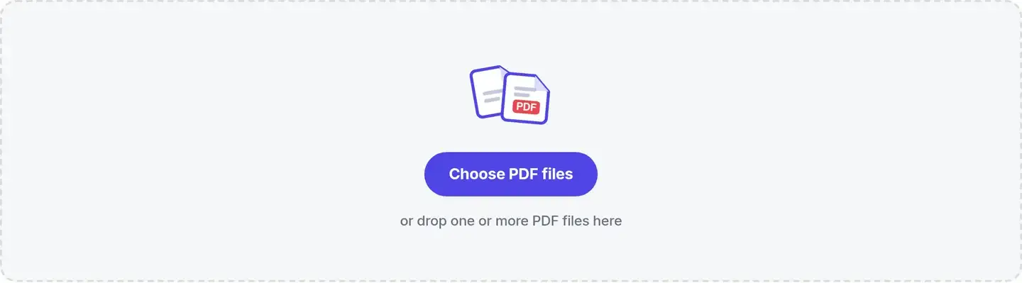 Empty Protect PDF dropzone with a Choose PDF files button