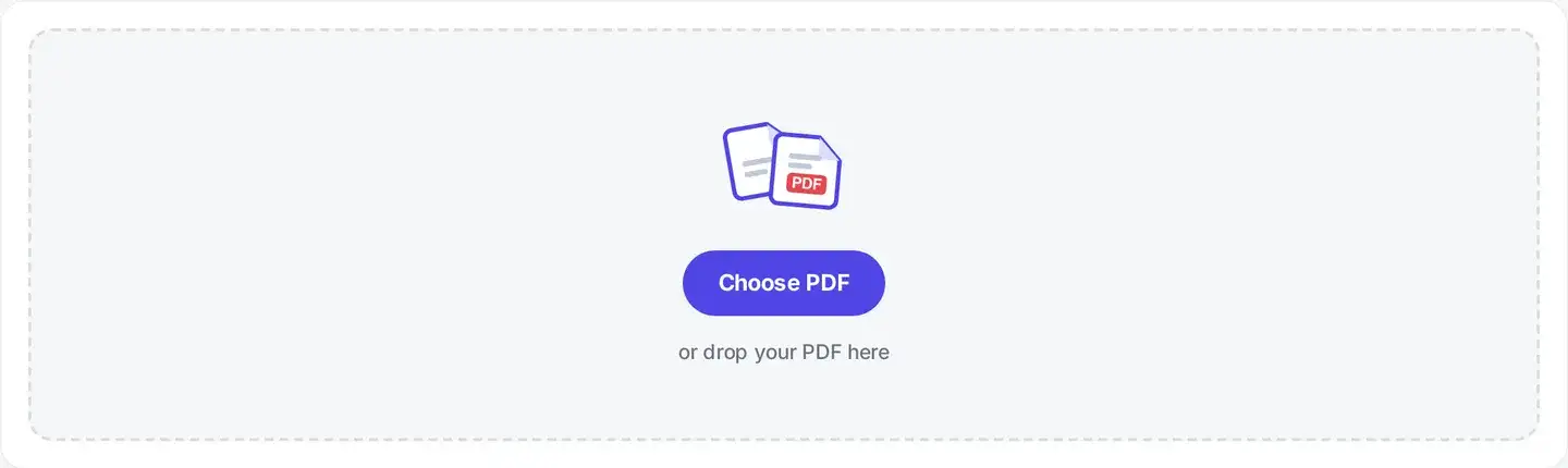 The Repair PDF drop area, waiting for a damaged PDF file.