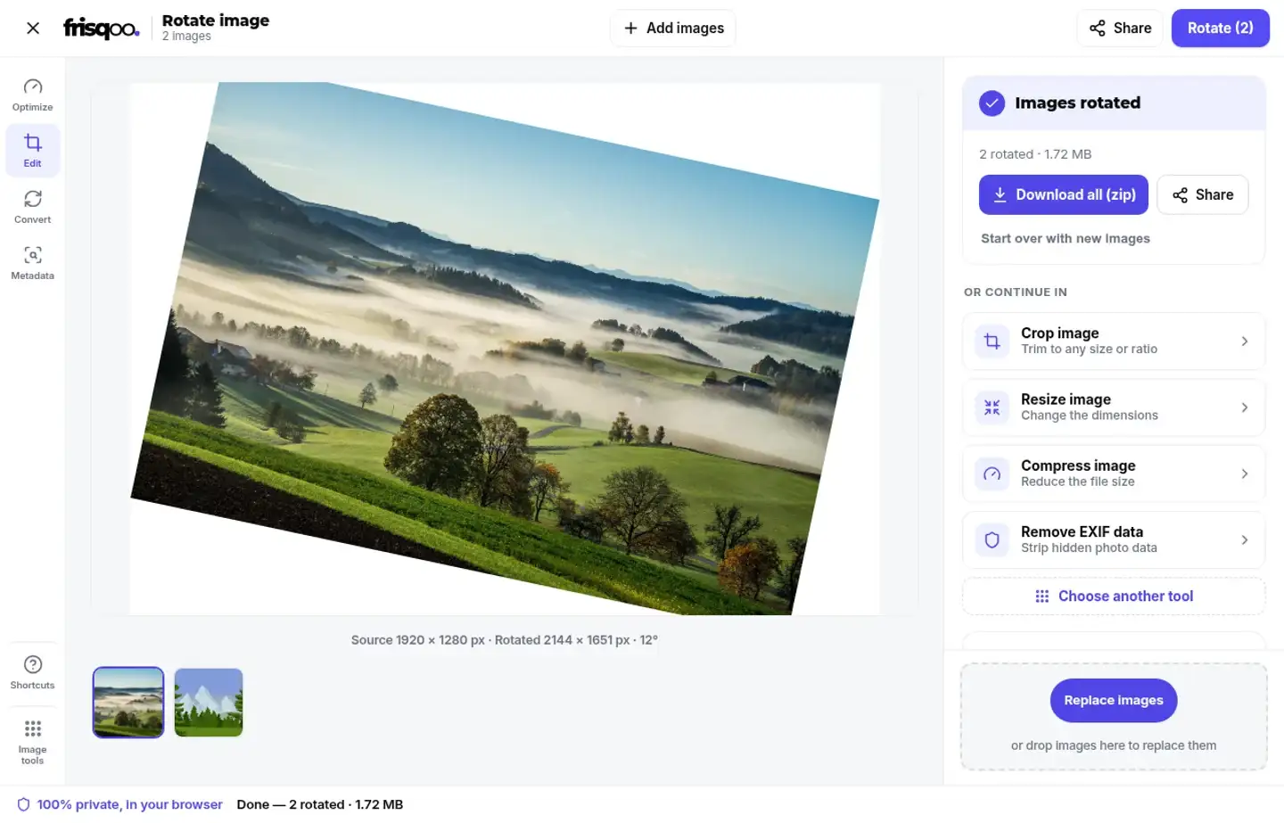Two rotated image results ready to download individually or as frisqoo rotated images zip