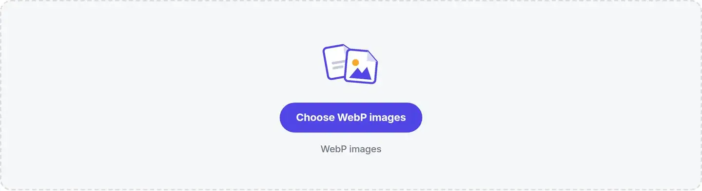 Frisqoo WebP to JPG drop area before adding images