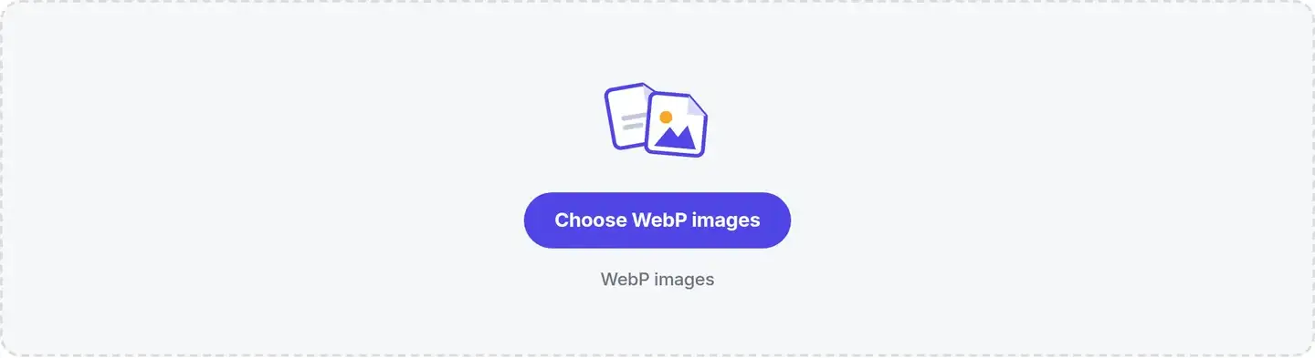 frisqoo WebP to PNG drop area before adding images